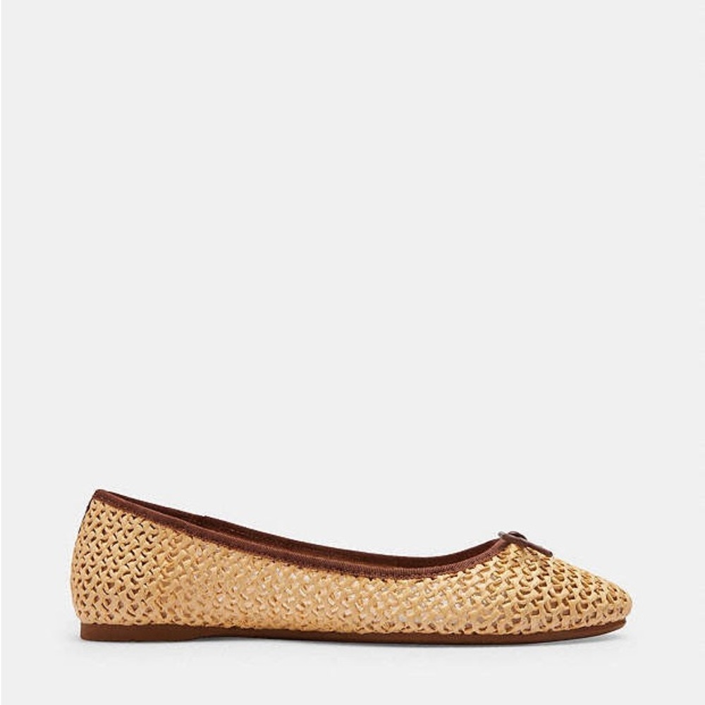 Coach Tan and Brown Flats with Classic Bow Detail - Picture 10 of 10